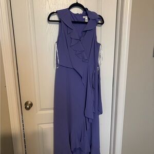 London Times Asymmetrical Lavender Dress